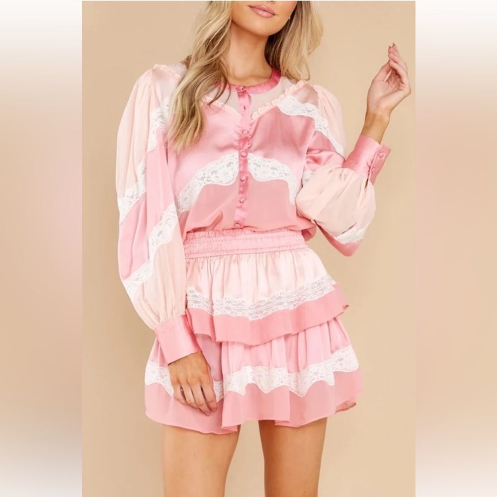 FOUND!!! Do NOT BUY!!! Loveshackfancy pink satiny Zavia Blouse size XS or XXS